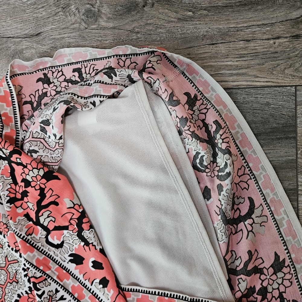 Floral Paisley Print Dress Beige, Peach, Coral - Picture 8 of 10